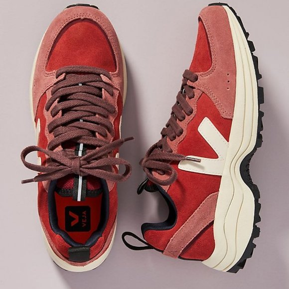 Veja Shoes | Veja Suede Pink Red Sneakers 39 | Poshmark